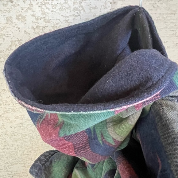 Vintage Southwestern Aztec Pattern Reverible Mens Hooded Wool Coat Jacket Large - Picture 14 of 16